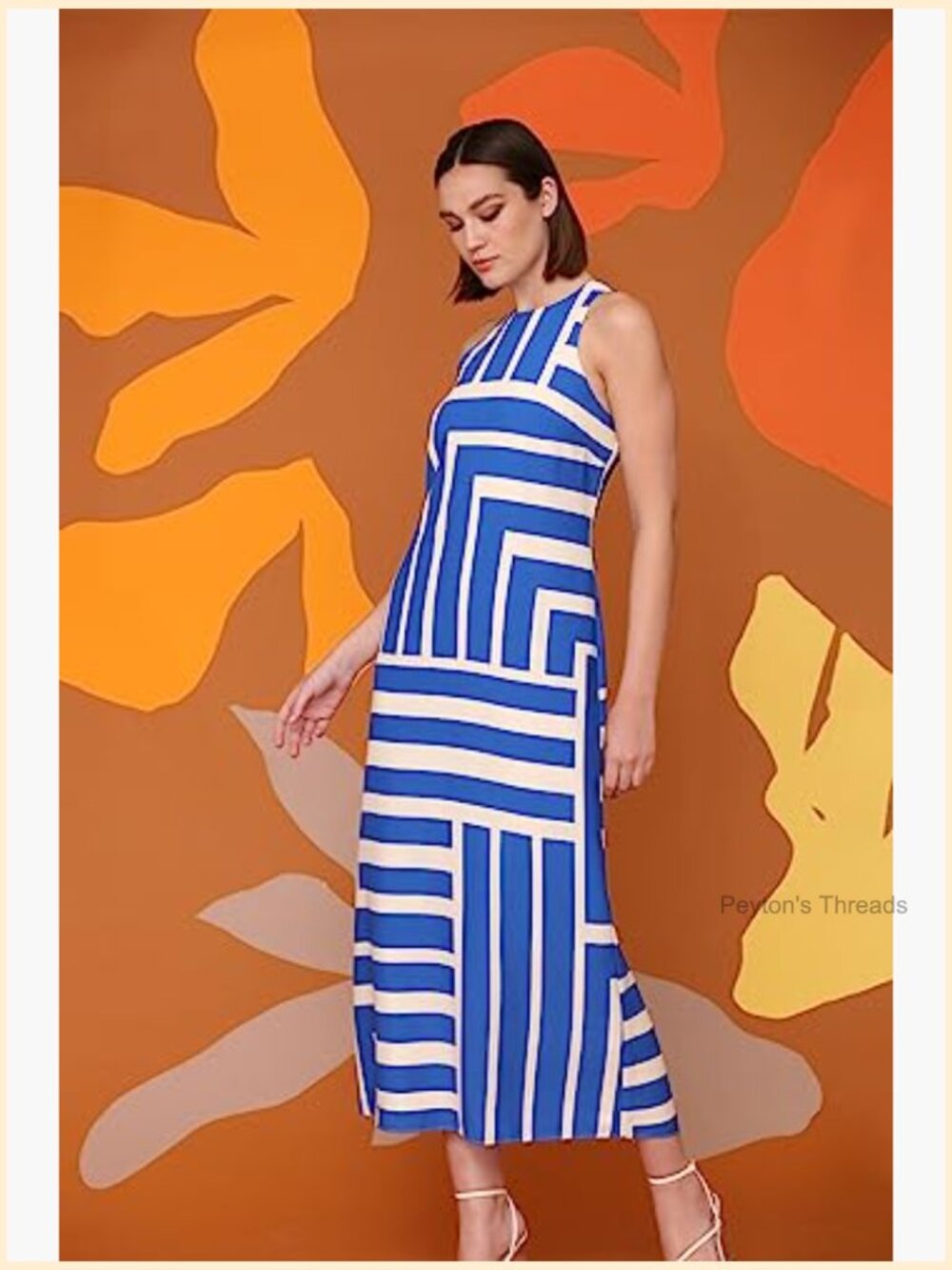 Sleeveless Halter Cut Maxi Dress with Keyhole Back - Picture 4 of 7